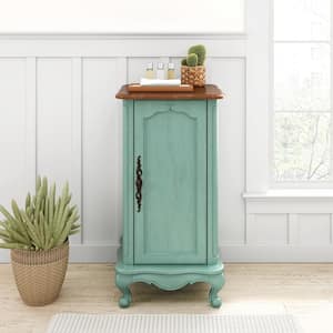 Provence 18 in. W x 16 in. D x 34 in. H Blue Freestanding Linen Cabinet