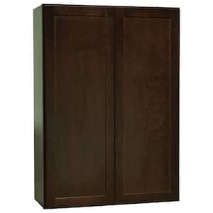 Shaker 30 in. W x 12 in. D x 42 in. H Assembled Wall Kitchen Cabinet in Java