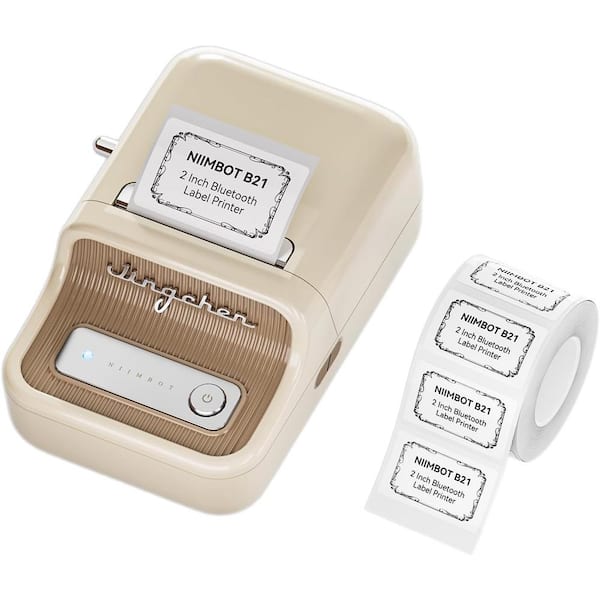 Etokfoks White Inkless Label Maker, Portable Thermal Label Printer