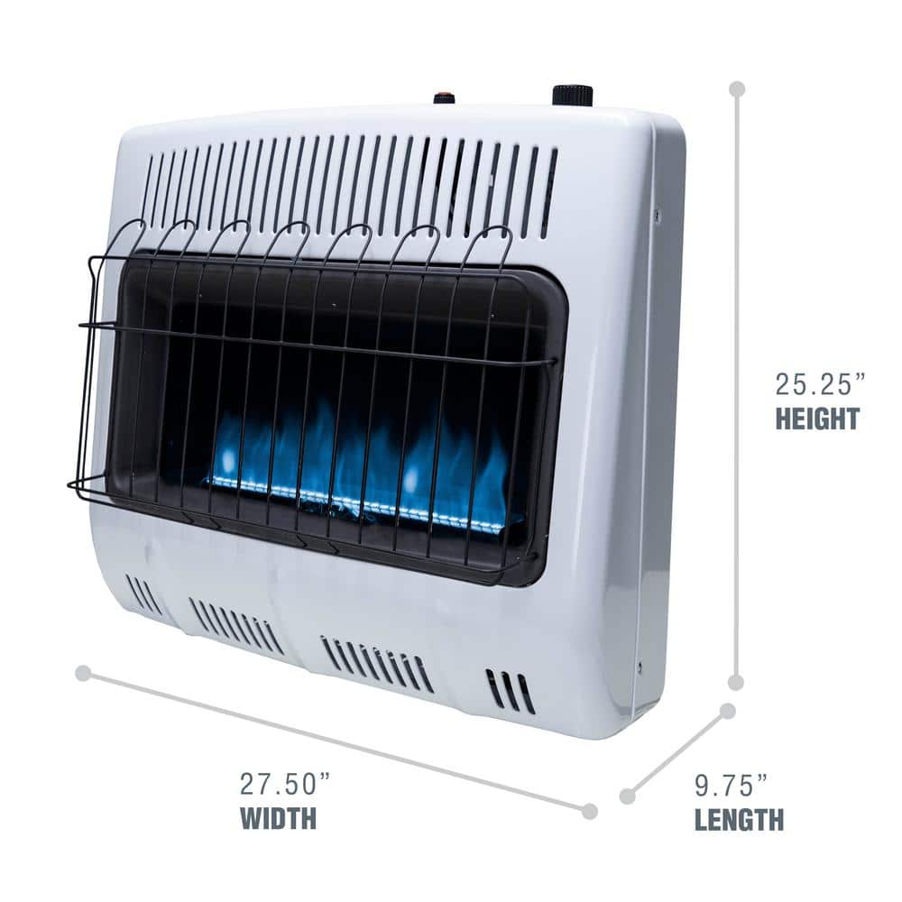 White 30,000 BTU Blue Flame Vent Free Propane Heater