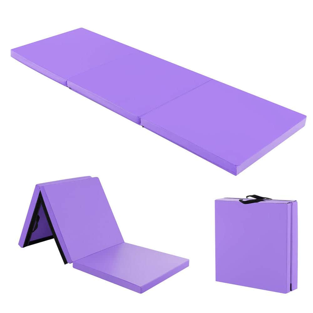 HONEY JOY Purple 24 in. W x 72 in. L x 2 in. T Foam Gym Flooring Mat ...