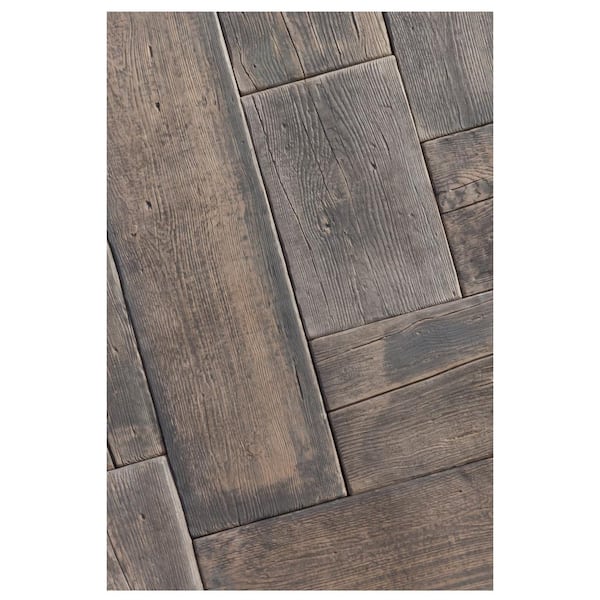 Silver Creek Stoneworks Barn Plank 15.5 in. x 9.75 in. x 2 in. Mahogany Concrete Paver Sample