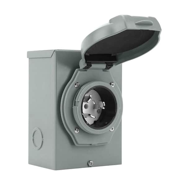 50 Amp Power Inlet Box, ETL Listed NEMA SS2-50P for Generator Cord, 125/250V, 12500W Weatherproof Outdoor Use