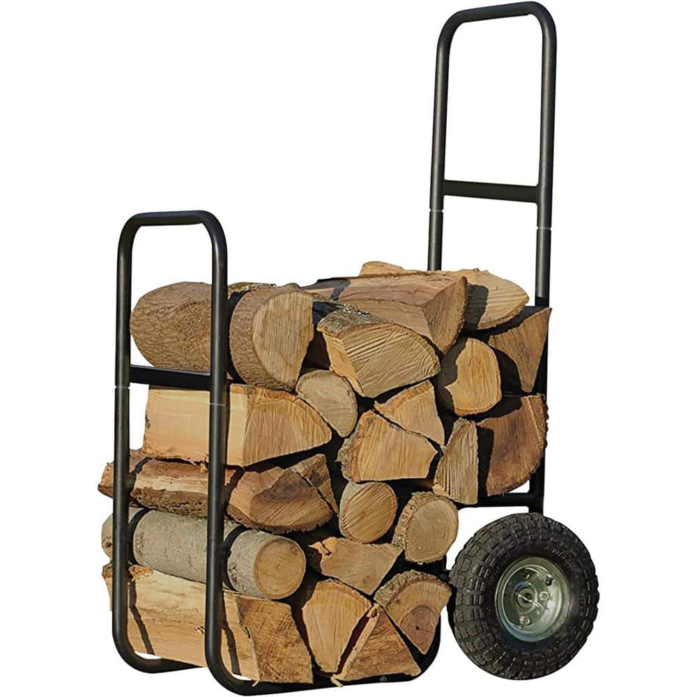 Cesicia Firewood Cart Rolling Cart 31.5 in. HeavyDuty Outdoor Firewood