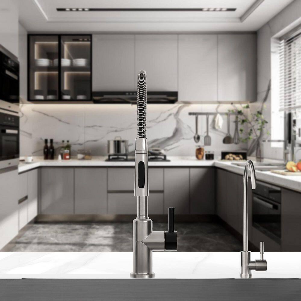 Brushed Nickel Stainless Steel Single Handle Beverage Faucet