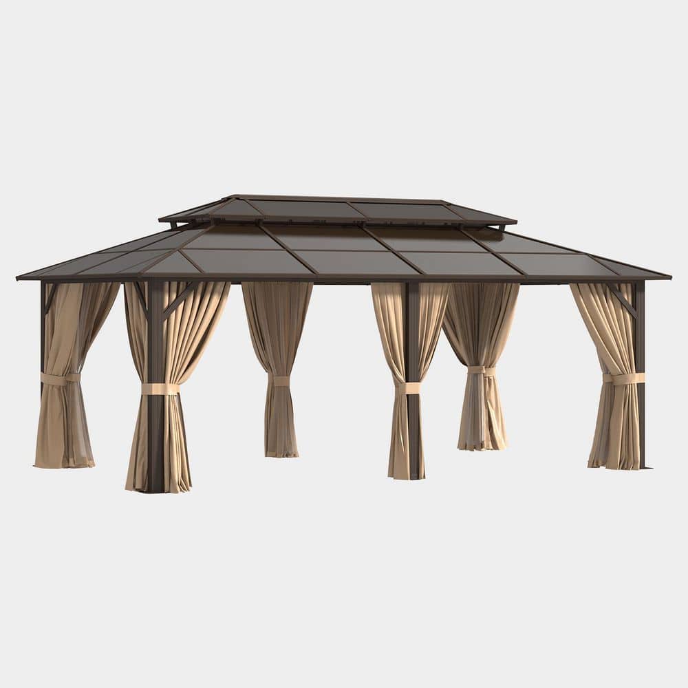 Sizzim 20 ft. x 12 ft. Steel Frame Double Polycarbonate Roof