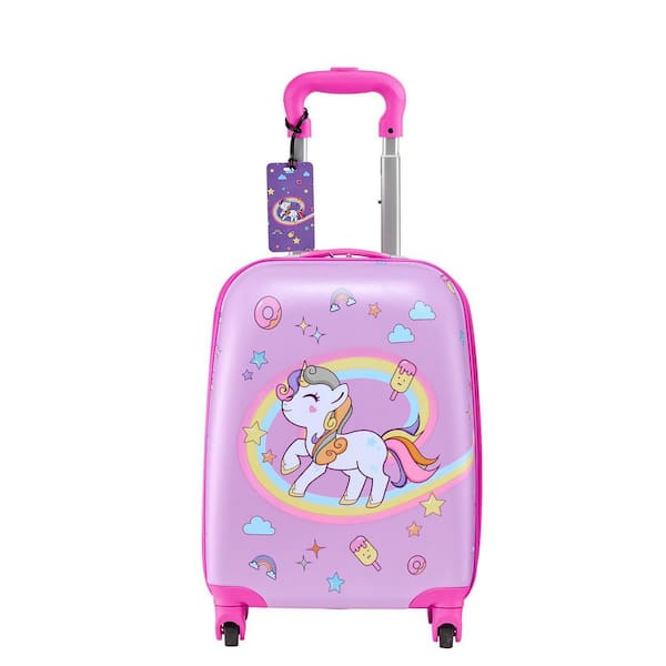Kids 2-Piece Luggage Set, 18 in. Hardside Rolling Suitcase with Backpack, Unicorn Carry-On, Airline Approved 2025 update
