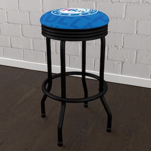 Philadelphia 76ers City 29 in. Blue Backless Metal Bar Stool with Vinyl Seat