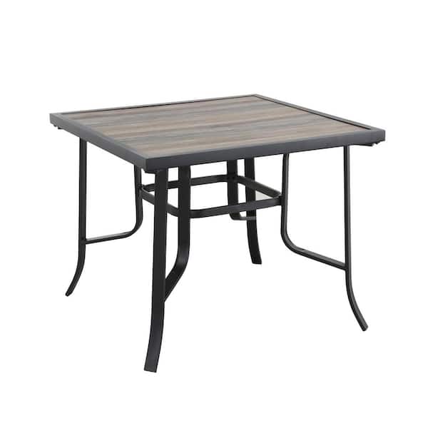 TOP HOME SPACE Brown Square Metal Outdoor Bistro Table