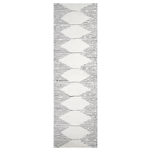 Mulan White 3 ft. x 10 ft. Moroccan Runner Rug