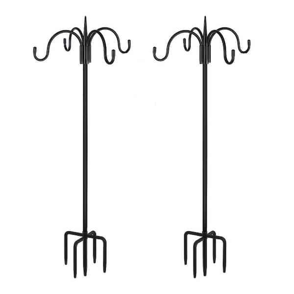 76 in. Metal Shepard's Hooks for Outdoor, Adjustable Shepard Hooks for Hanging Plant Bird Feeder