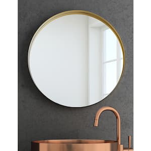 32 in. W x 32 in. H Round Framed Wall Bathroom Vanity Mirror