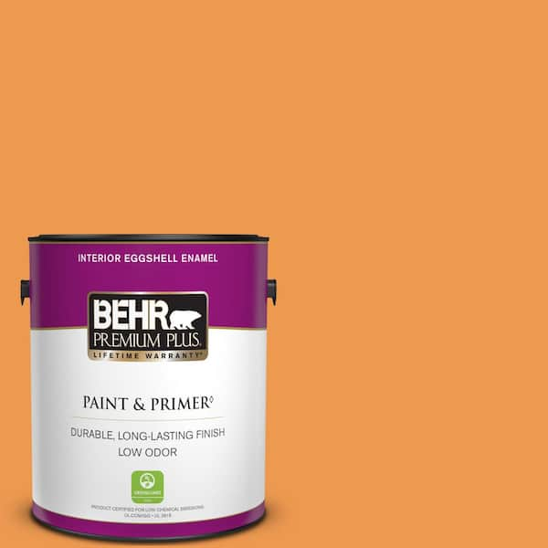 BEHR PREMIUM PLUS 1 gal. #270B-6 Autumn Orange Eggshell Enamel Low Odor Interior Paint & Primer