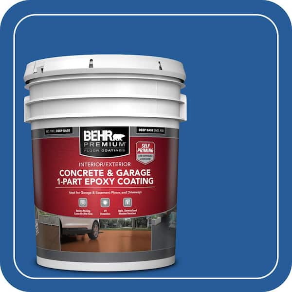 5 gal. #P510-7 Beacon Blue Self-Priming 1-Part Epoxy Satin Interior/Exterior Concrete and Garage Floor Paint