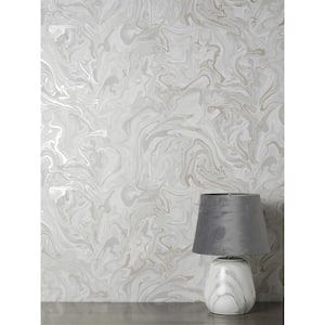 Suave Light Grey Marble Non-Pasted Paper Matte Wallpaper