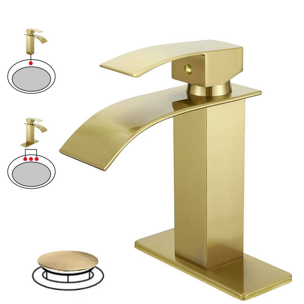 Single Handle Single Hole Bathroom Faucet in Brushed Gold price history on PriceWatchPro
