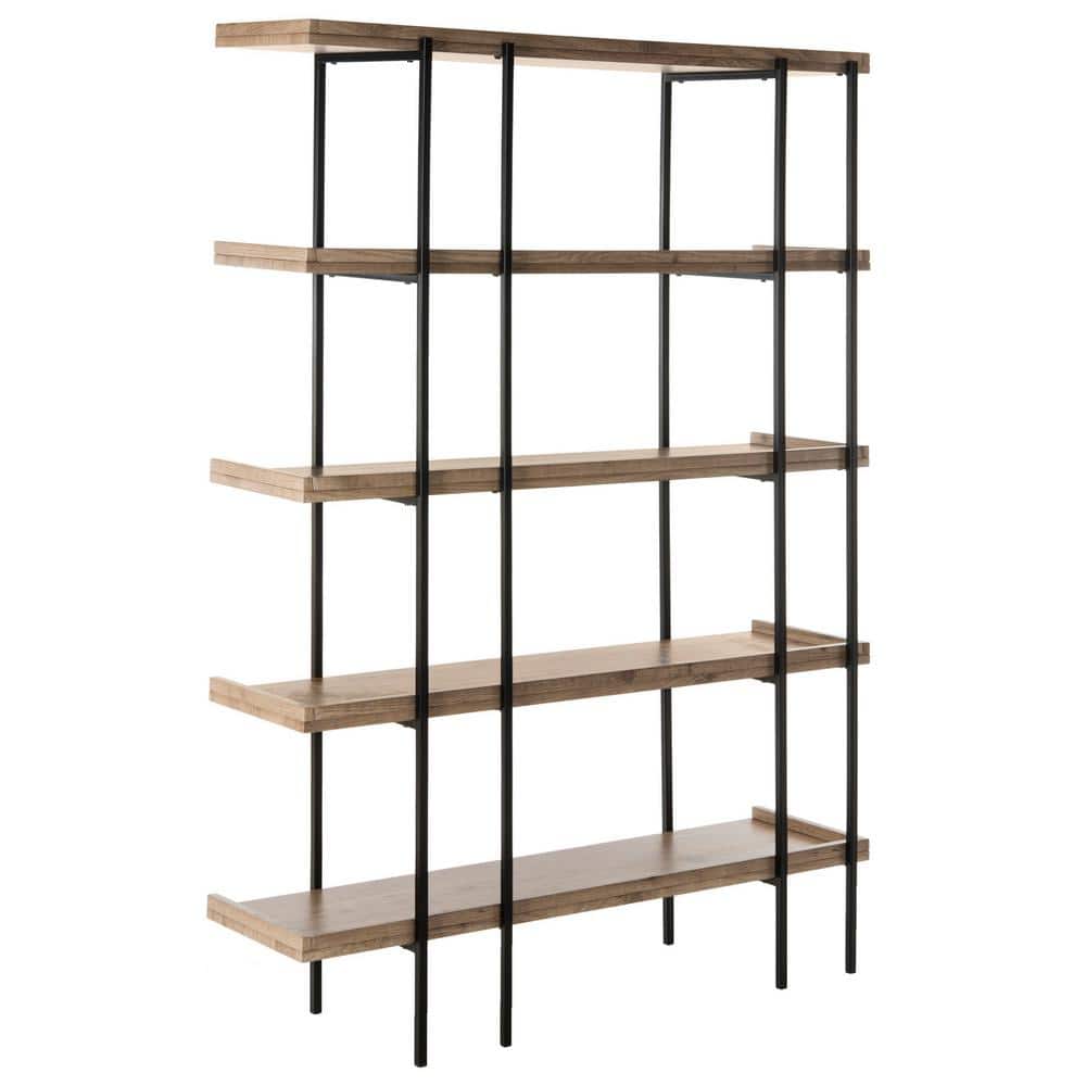 Cecilia Black and Oak 5-Tier Wood Etagere