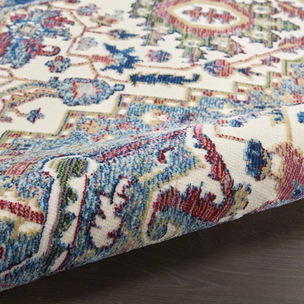 Ankara Global Ivory Navy 8' x 10' Easy-Care Synthetic Rug