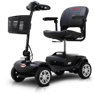 4-Wheels Compact Travel Mobility Scooter with 300-Watt Motor for Adult-300 lbs. in Gloss Black