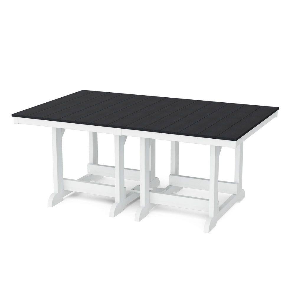 Heritage Black and White HDPE Plastic 44 in. x 72 in. Outdoor Dining Table price history on PriceWatchPro