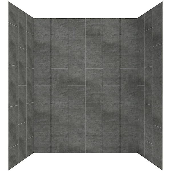 CRAFT + MAIN Jet Coat 60 in. L x 32 in. W x78 in. H 5-Piece Glue Up Alcove Shower Surround in Slate