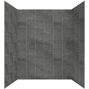 Jet Coat 60 in. L x 32 in. W x78 in. H 5-Piece Glue Up Alcove Shower Surround in Slate