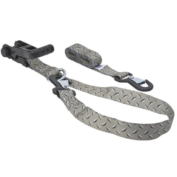 1.25 in. x 8 ft. Diamond Plate Ergo-Torque Ratchet Tie Down (2-Pack)