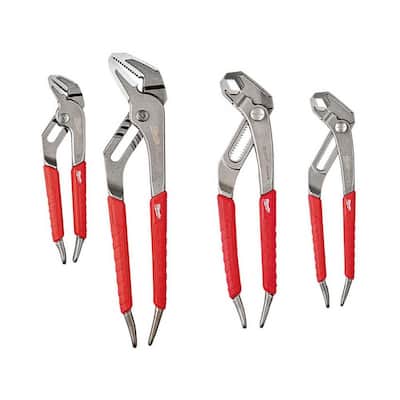 6 in./8 in./10 in. Straight-Jaw and V-Jaws Pliers Set (4-Piece)