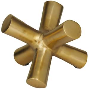 9 in. x 7 in. Gold Aluminum Jack Abstract Sculpture