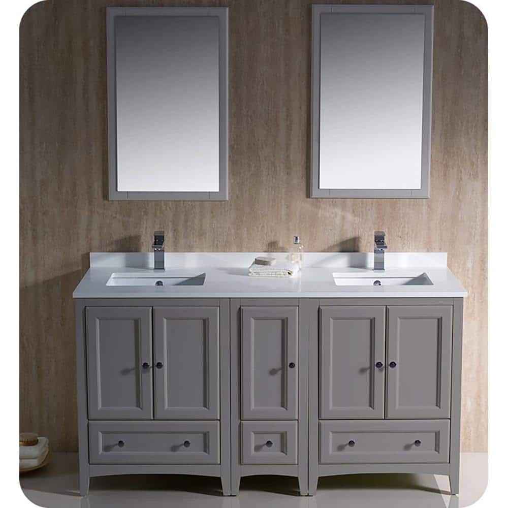 Oxford 60 in. W Traditional Double Bath Vanity Cabinet Only in Gray price history on PriceWatchPro