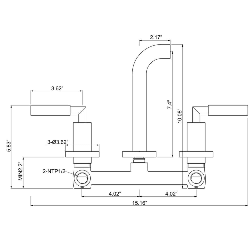 Matte Black Wall-Mounted Solid Brass Bathroom Faucet