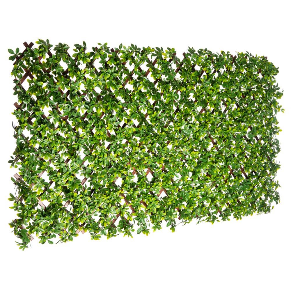 72" x 36" Green Vinyl Leaf Garden Trellis