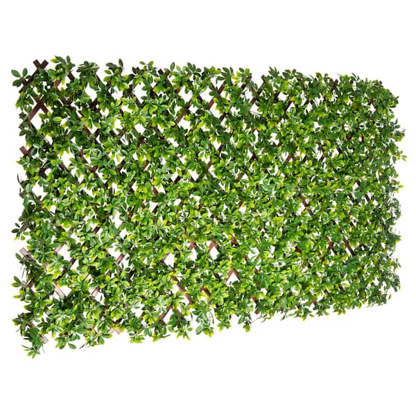 NATURAE DECOR 36 in. PVC Expandable Artificial Trellis Lt Schefflera Leave