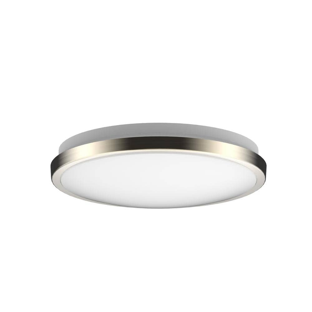 DYMOND 10  LED Ceiling Light Flush Mount Dimmable Brushed Nickel Thin Ring 3000K Warm White