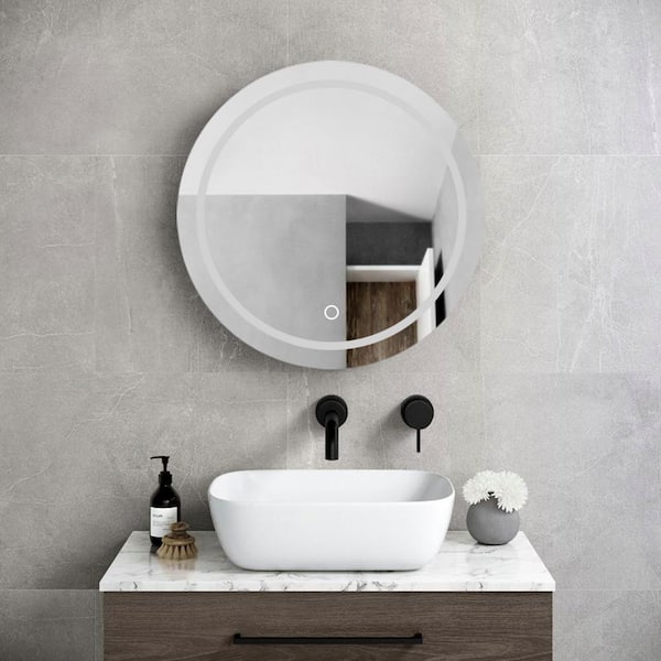 Boosicavelly 26 in. W x 26 in. H Round Metal Medicine Cabinet with Mirror