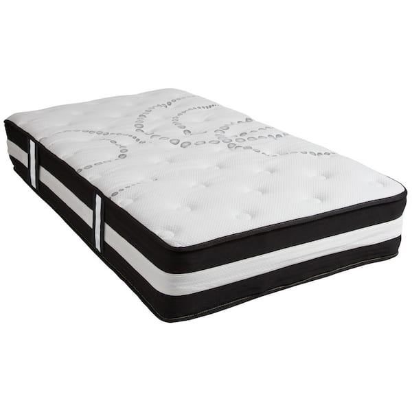 Capri Comfortable Sleep Twin Cushion Firm Polyurethane Foam 12 in. Bed-in-a-Box Mattress Hybrid Pocket Spring