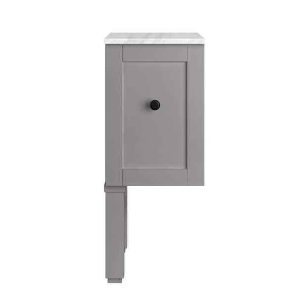 KOHLER Chambly 12.125in. Single Sink Freestanding Mohair Grey Bath Vanity with Stone Stone Top Unassembled