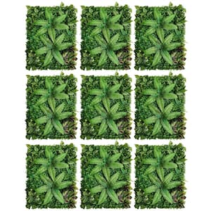 9pcs 23 .62 in. x 15.74 in. Artificial Mat Panel Wall Boxwood Hedge Decor
