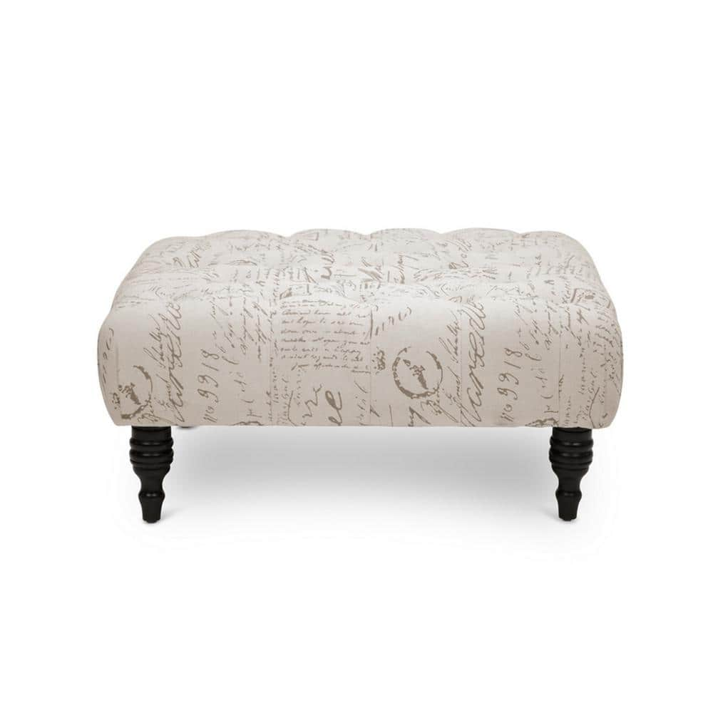 Baxton Studio Keswick Traditional Print Fabric Upholstered Ottoman