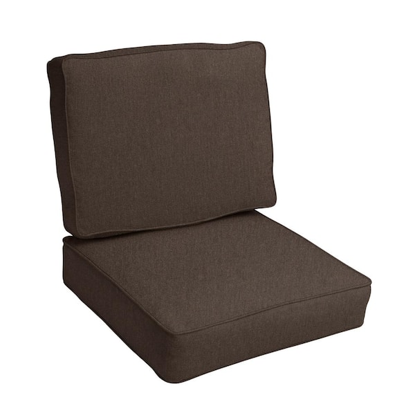 SORRA HOME 27 x 23 Deep Seating Indoor/Outdoor Cushion Chair Set in Sunbrella Canvas Java