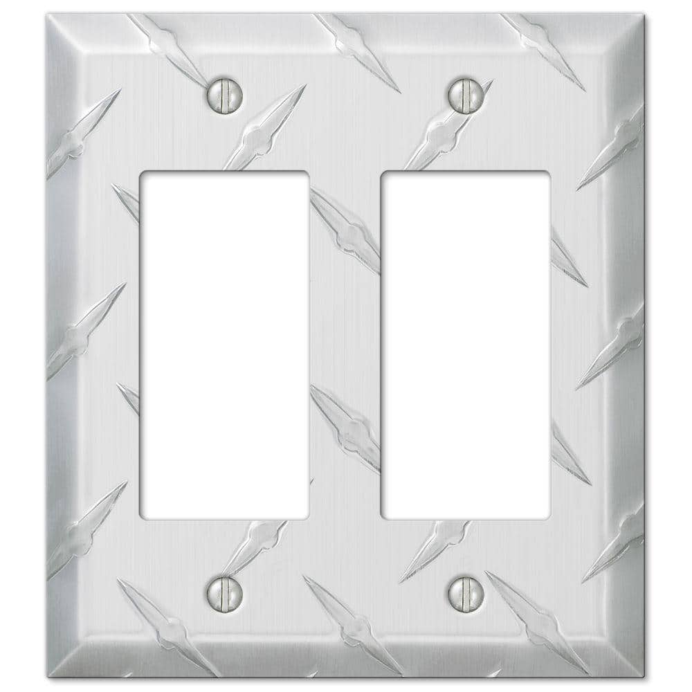 Silver Aluminum Double Rocker Wall Plate