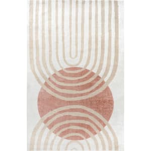 Shandra Abstract Sky Blush 3 ft. x 5 ft. Modern Accent Rug