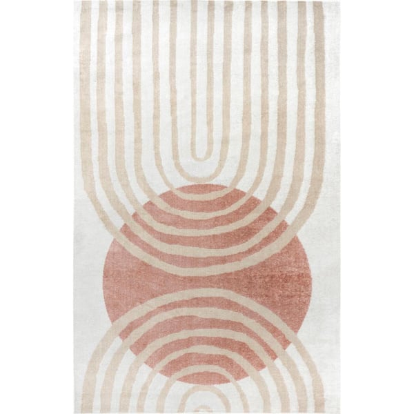 Shandra Abstract Sky Blush 8 ft. x 10 ft. Area Rug