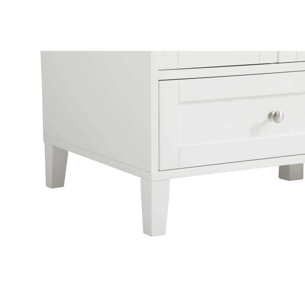White 48" Single Quartz Top Bathroom Vanity with Drawers