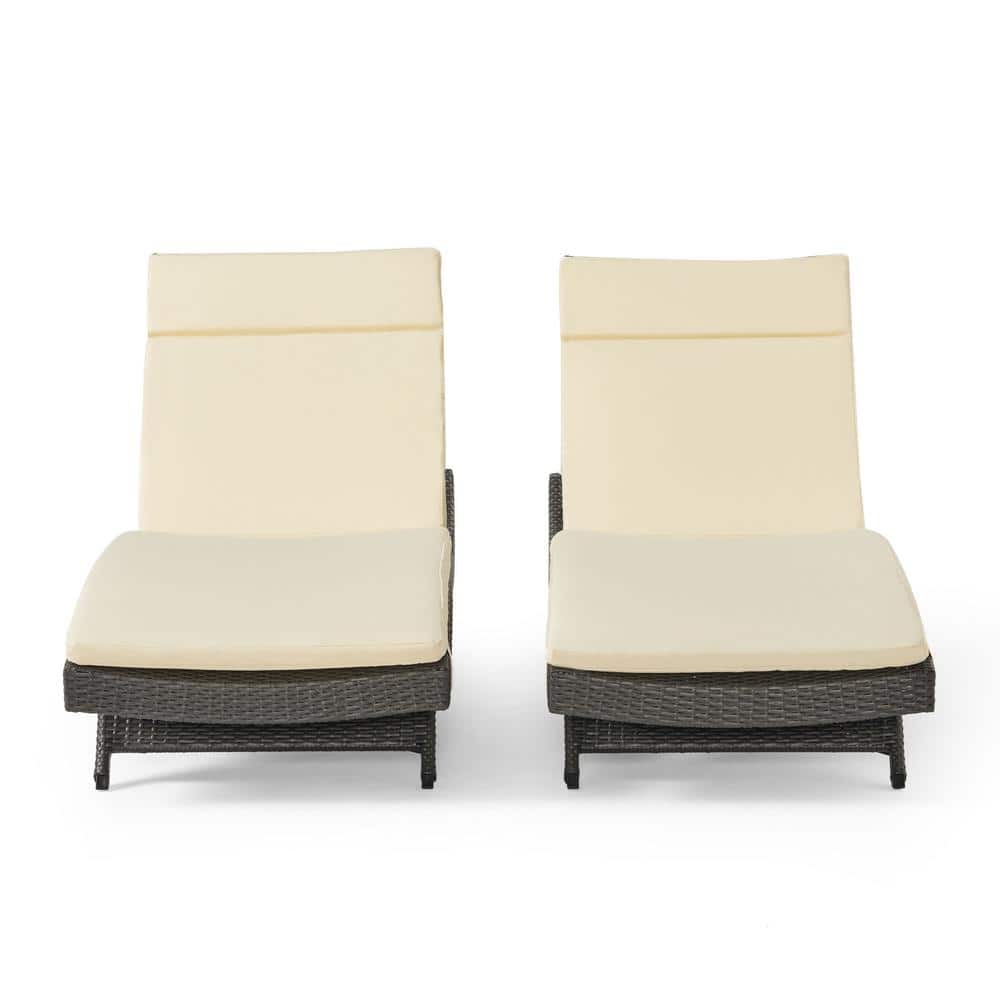 Plain Memory Foam Replacement Cushion For Garden Lounger/Recliner/Chair Grey
