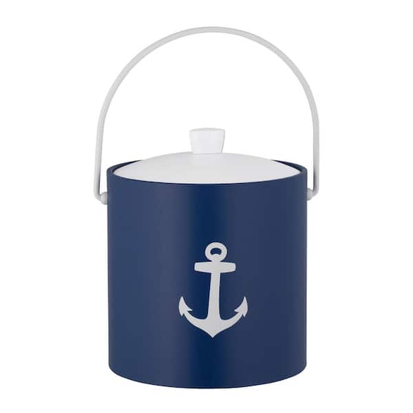 Kraftware PASTIMES Anchor 3 qt. Royal Blue Ice Bucket with Acrylic Cover