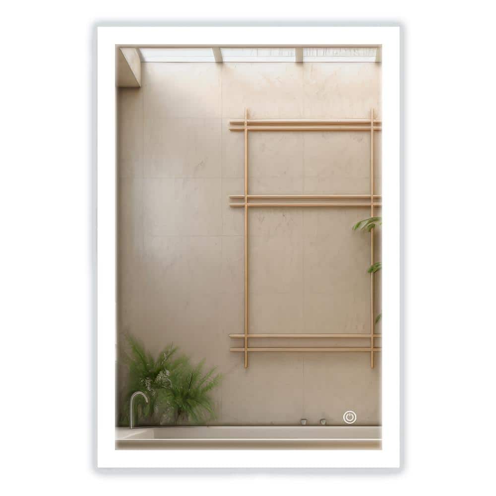 W36ONE 24 in. W x 36 in. H Rectangular Frameless Led Mirror-Dimmable Wall B