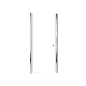 Lyna 29 in. W x 70 in. H Pivot Frameless Shower Door in Polished Chrome with Clear Glass