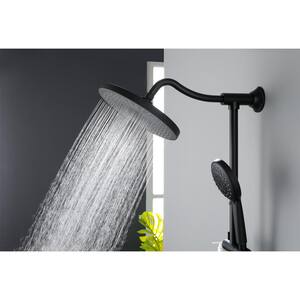 10 in. Single-Handle Round Shower Faucet with Shower Head and Handheld Sprayer in Matte Black