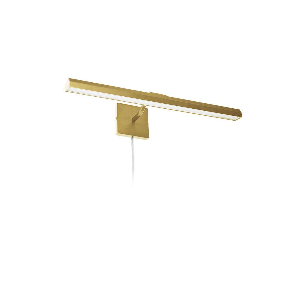 Leonardo 2.75 in. 3-Lights Aged Brass LED Picture Light